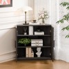 PexFix 31" x 31" Farmhouse Corner Cabinet Wooden Corner Storage Cabinet with Adjustable Shelves for Home Corners Living Room Bathroom Bedroom Black - 4 of 4
