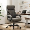 Big and Tall Office Chair 500LBS With footrest, Ergonomic Leather Executive Chair with Adjustable Height & Flip-up Armrests, Wide Reclining - 2 of 4