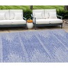Denim Blue And Ivory Abstract Washable Indoor Outdoor Area Rug - 2 of 4