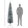 7FT Decorated Christmas Tree, Pencil Christmas Tree with 499 Realistic Branch Tips and Plastic Stand - 3 of 4
