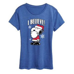 Women's - Peanuts - I Believe Short Sleeve Graphic T-Shirt - 1 of 4