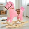 Mshliw Plush Rocking Horse with Moving Mouth and Tail, Wooden Base Ride-On Toy with Handles for Toddlers, Birthday Gift, Christmas gift - 3 of 4