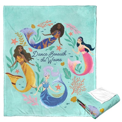 Disney Little Mermaid Dancing Mersisters Silk Touch Throw Blanket