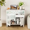 Bella Depot 41"-79"L L-Shaped Desk  Sideboard Buffet Cabinet with Drawers - 3 of 4