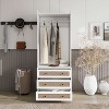 ORRD Tall Rattan Wardrobe Armoire with 3 Drawers, Freestanding Bedroom & Living Room Storage Organizer Cabinet - 3 of 4