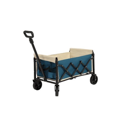 Portable Folding Beach Wagon with Heavy Duty Wheels, Large Capacity Utility Cart for Camping, Grocery, Sports, Garden, Outdoor Use-The Pop Home