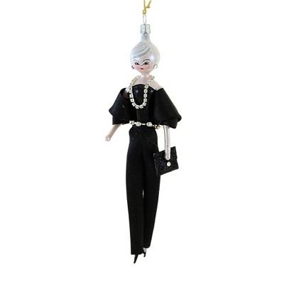 Italian Ornaments 7.0 Inch Emmylou In Black Pants Diva Shopper Style 5Th Avenue Tree Ornaments