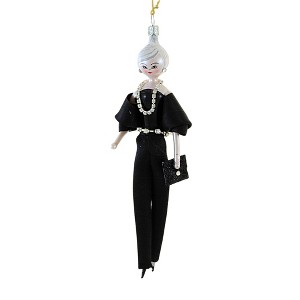 Italian Ornaments 7.0 Inch Emmylou In Black Pants Diva Shopper Style 5Th Avenue Tree Ornaments - 1 of 3