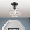 Livex Lighting Everett 1 - Light Semi-Flush Mount in  Shiny Black/Chrome - 4 of 4
