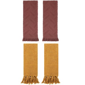 REGALWOVEN 4 Packs Cotton Soft Absorbent Boho Turkish Decorative Hand Towels - 1 of 4