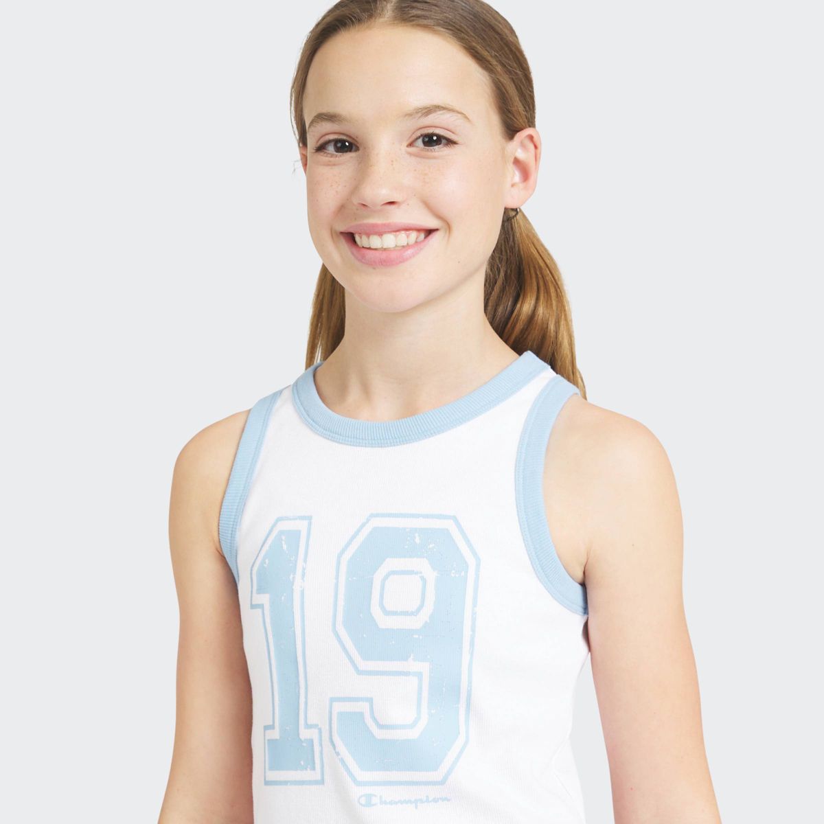 Champion Girls' Graphic High Neck Ribbed Tank Top - thumbnail 4