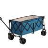 VisioGear Foldable Extended Wagon with 220lbs Weight Capacity, 300L Folding Utility Garden Cart with Drink Holders, Blue, 42.91"*20.87"*32.68" - 2 of 4