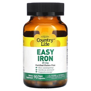 Country Life Easy Iron, 25 mg, 90 Vegan Capsules - 1 of 2