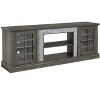 70" Modern TV Stand with 2-Door Storage, Faux Stone Media Console Cabinet, Large Entertainment Center - 4 of 4