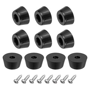 Unique Bargains Round Non-Slip Rubber Bumper Feet with Stainless Steel Washer and Screws - 1 of 4