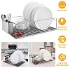 Racxily Dish Drying Rack for Kitchen Counter, Stainless Steel Dish Rack, Kitchen Drainer Organizer Set, Silver - 2 of 4