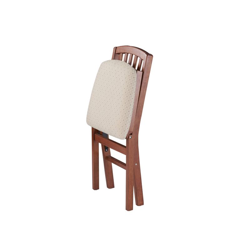 2pc Slat Back Folding Chairs Cherry - Stakmore, 5 of 8
