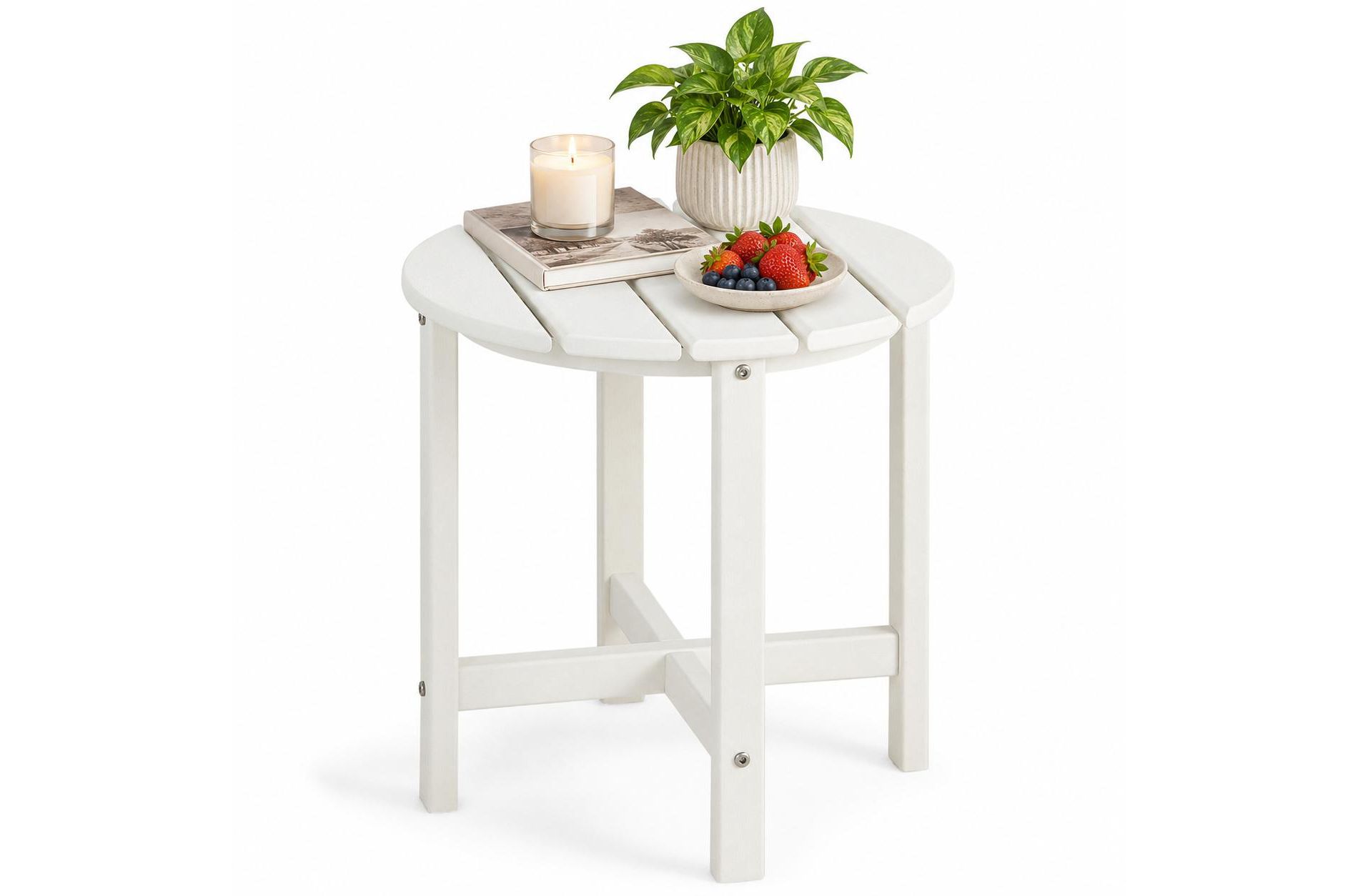 18 Inch Round Outdoor Side Table for Adirondack Chairs