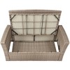 6-Piece Outdoor Patio Rattan Conversation Sofa Set with Tempered Glass Coffee Table and Ottoman - 4 of 4