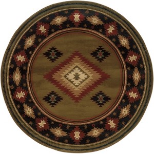 Oriental Weavers Hudson 087J1 Green/ Red Indoor Area Rug - 7'8" Round - 1 of 1