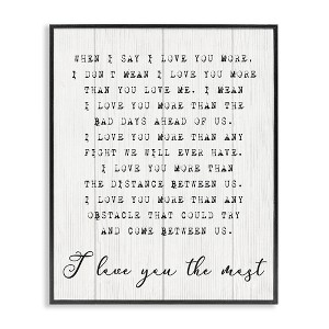 Stupell Industries Inspirational I love You the Most Framed Giclee Art - 1 of 4
