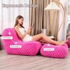 Itopfox Bean Bag Chair with Footstool, Comfy Reading Sofa Chair for Adults, Modern Floor Sofa for Livingroom, Bedroom, Pink - 4 of 4
