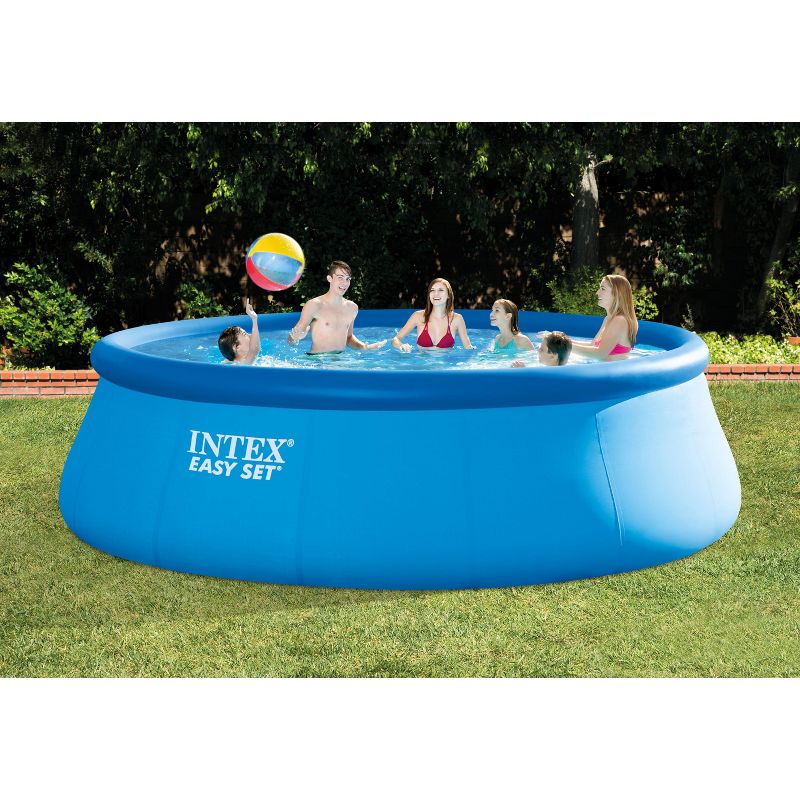 Intex Above Ground Swimming Pool, Ladder with Pump and 15’ Pool Debris Cover, 4 of 7