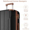 Coolife Luggage Sets 3 Piece, Hard shell ABS Lightweight Durable Suitcases with Double Spinner Wheels 20/24/28 Inch (Black Brown) - 2 of 4