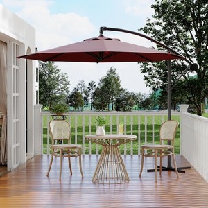 10FT Patio Umbrella,Cantilever Umbrella with Easy Lift & Tilt Adjustment,8 Ribs Sun umbrella for Backyard - 1 of 4