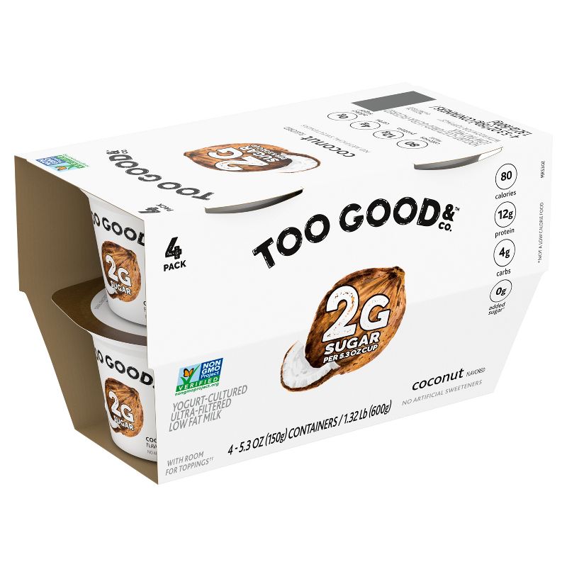 Two Good Low Fat Lower Sugar Coconut Greek Yogurt - 4ct/5.3oz Cups, 4 of 15
