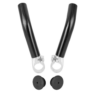 Unique Bargains Pair Bike Bicycle Handlebar End Grip with Bar Ends Plug Black for a 7/8" Handlebar - 1 of 4