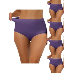 Allegra K Women's Elastic High-Waisted Unlined Breathable 5 Packs Hipster Underwear - 1 of 4