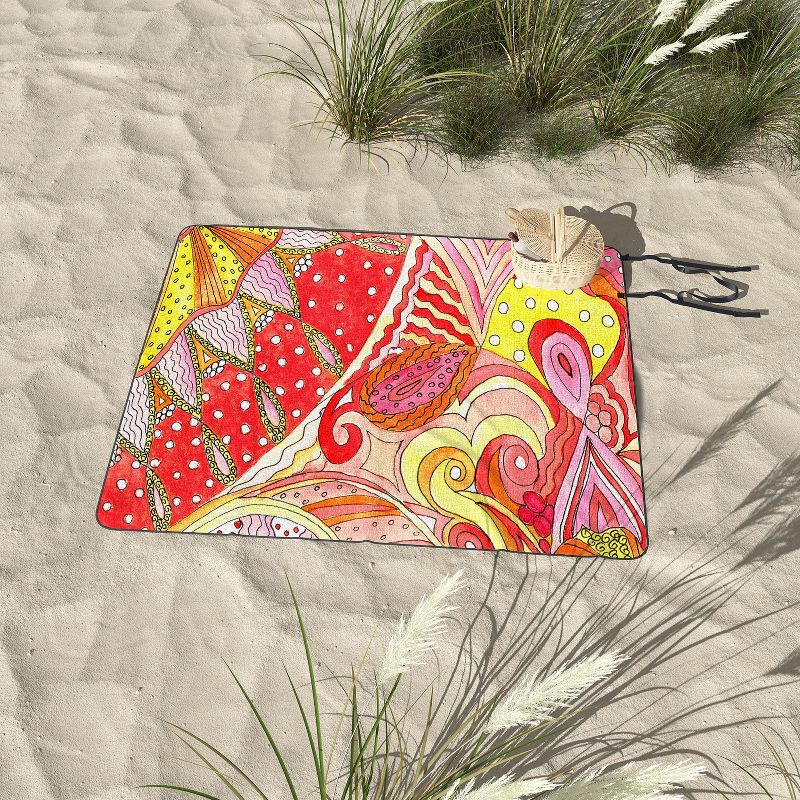 Rosie Brown Swirls Picnic Blanket, 50x50 - Deny Designs, 3 of 4