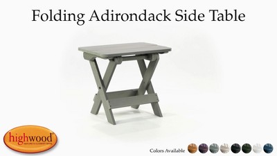 Compact Black High-Grade Poly Lumber Folding Adirondack Side Table