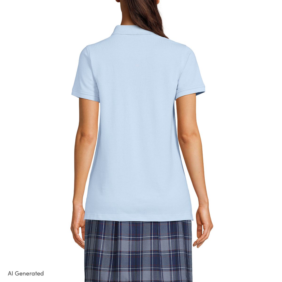 Lands' End School Uniform Young Women's Short Sleeve Mesh Polo Shirt - thumbnail 6