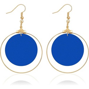 Leather Dangle Earrings for Women Trendy, Lightweight Leaf Circle Lightning Earrings Drop, Jewelry Gifts for Women - 1 of 4