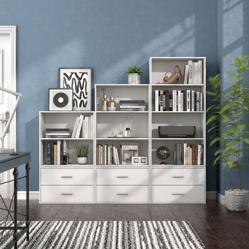 miBasics 16&#34; Silkpath Modern 2 Drawer Stackable and Modular Bookcase White, 5 of 17