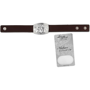 Pavilion Gift Company - Mother Bracelet - 8.5" x 0.75" Brown Leather - Bracelets - 1 of 3