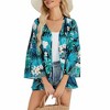 Women’s Boho Floral Chiffon Duster Swimsuit Cover Ups Tops Lightweight Beach Lightweight Summer Cardigans - 3 of 4