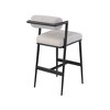 Meridian Furniture,Stryker Taupe Boucle Fabric and Vegan Leather Stool, Set of 2 - 2 of 4