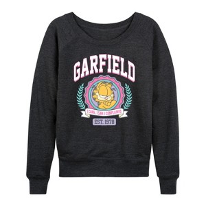 Women's - Garfield - Collegiate Lightweight French Terry Wide Neck Long Sleeve Shirt - 1 of 4