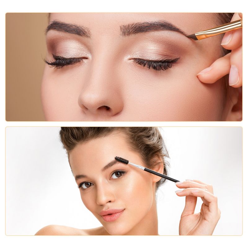 Unique Bargains Soft Double Heat Angled Eyebrow Brush Eyelash Extension Brush for Women Eye Makeup, 5 of 7