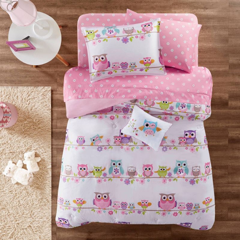 Striking Sara Adorable Owl Print Ultra Soft Kids' Comforter Set with Bed Sheets - Mi Zone, 1 of 10