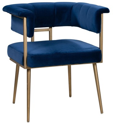 Astrid Velvet Dining Chair Navy 26"W x 21.7"D x 29.7"H