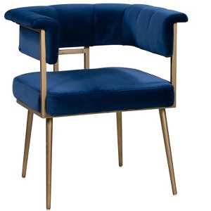 Astrid Velvet Dining Chair Navy 26"W x 21.7"D x 29.7"H - 1 of 4
