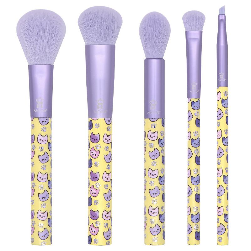 MODA Brush Pretty Paws 5pc Kitty Makeup Brush Kit, Includes Domed Shader, Angle Liner, and Accentuate Makeup Brushes, 1 of 10
