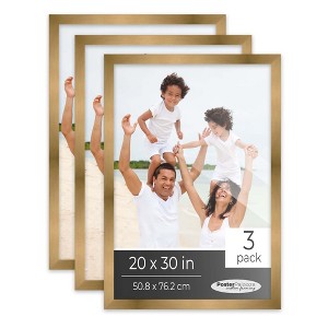 PosterPalooza | Pack of 3 Metallic Bronze Picture Frames | Solid Wood | UV-Resistant Acrylic | Gallery Wall - 1 of 4