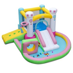 Safstar Inflatable Bounce House w/ Slide Jumping Area Obstacle Ball Pit without Blower - 1 of 4