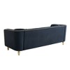 87.01" Wide Velvet Chesterfield Sofa, Modern Tufted Design with Gold Accents, 750lb Weight Capacity and Removable Cushions - 4 of 4