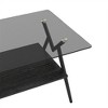 Glass Coffee Table, Modern Rectangle Tempered Glass Top Accent Center Table with Metal Legs, Easy Assembly, for Living Room Home Office - 2 of 4